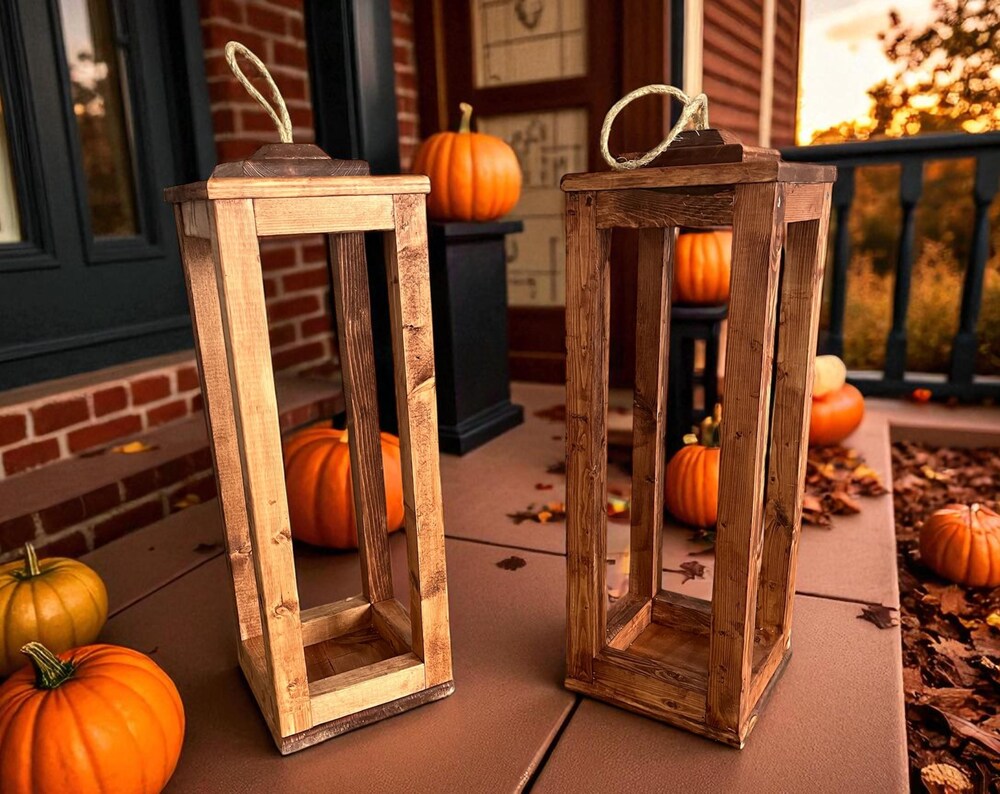 2 Foot Rustic Wooden Lantern | Extra Large Farmhouse Style Lantern | Premium Garden Decor | Handcrafted Patio/Porch Decor | Indoor/Outdoor