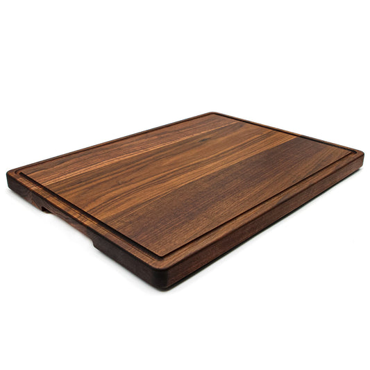 1.25” Thick Extra Large Wood Cutting Board with Feet, Pocket Handles and Juice Groove, 24x18”x1.25 Inches Thick, Gift For Dad, 100% USA Made