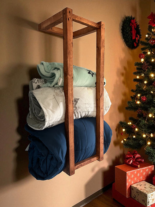 Blanket rack | Blanket Storage | Shelf/Towel Storage | Farmhouse Rustic Decor | Blanket Ladder
