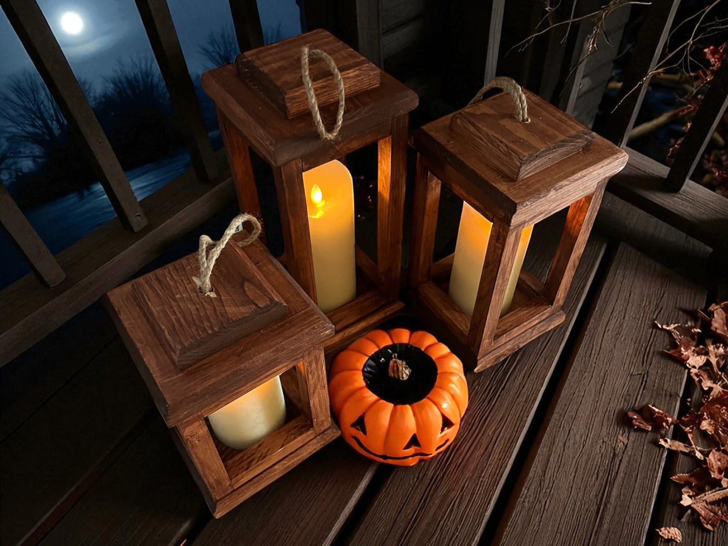 Single Rustic Wooden Candle Lantern | Farmhouse Decor | Indoor Lantern | Outdoor Lantern | Plant Holder |Candle Holder | Bird Feeder | Centerpieces (Copy)