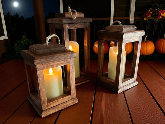 Single Rustic Wooden Candle Lantern | Farmhouse Decor | Indoor Lantern | Outdoor Lantern | Plant Holder |Candle Holder | Bird Feeder | Centerpieces (Copy)